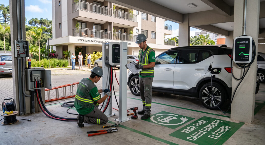 A instalação de carregadores de carros elétricos em condomínio